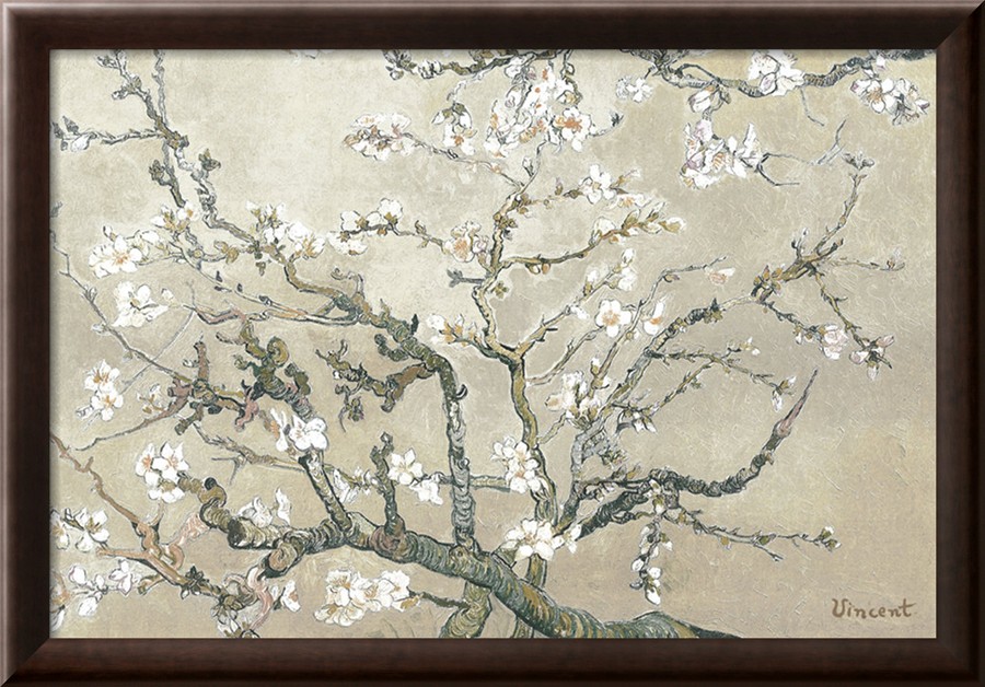 Almond Branches in Bloom, San Remy Grey - Vincent Van Gogh Paintings